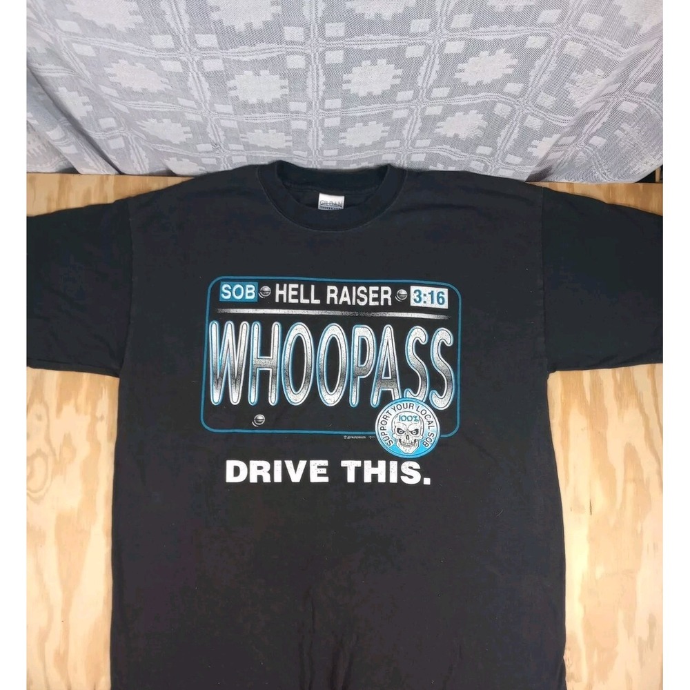 Vintage Stone Cold Steve Austin Shirt Size  L‎  Black Support Your Local SOB
